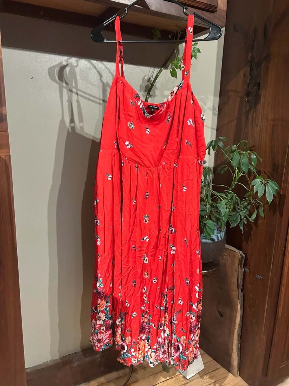 Torrid Floral Maxi Dress Size 3 Red Challis
